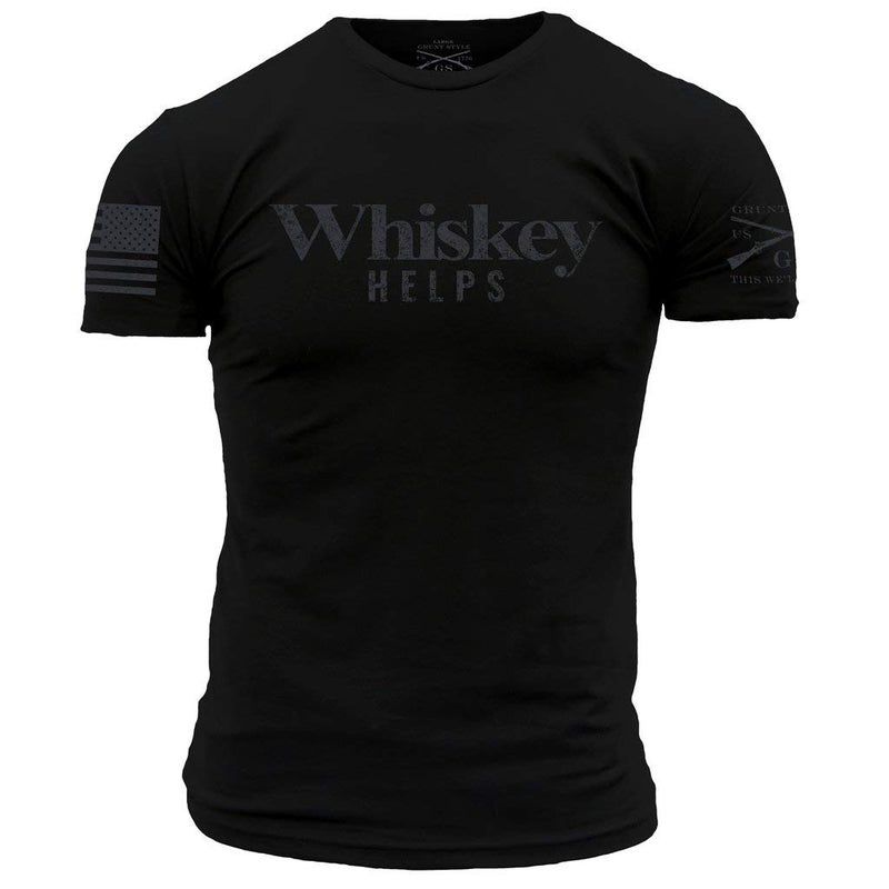Grunt Style Whiskey Helpsâ„¢ Men's T-Shirt (Black, Medium)